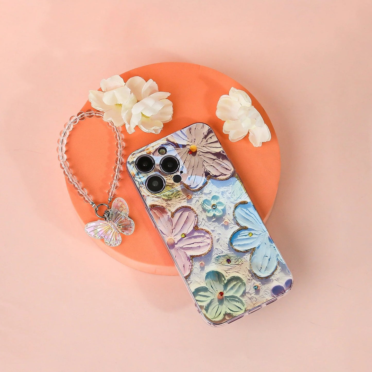 Blooming Secrets Floral Paradise Lanyard Case