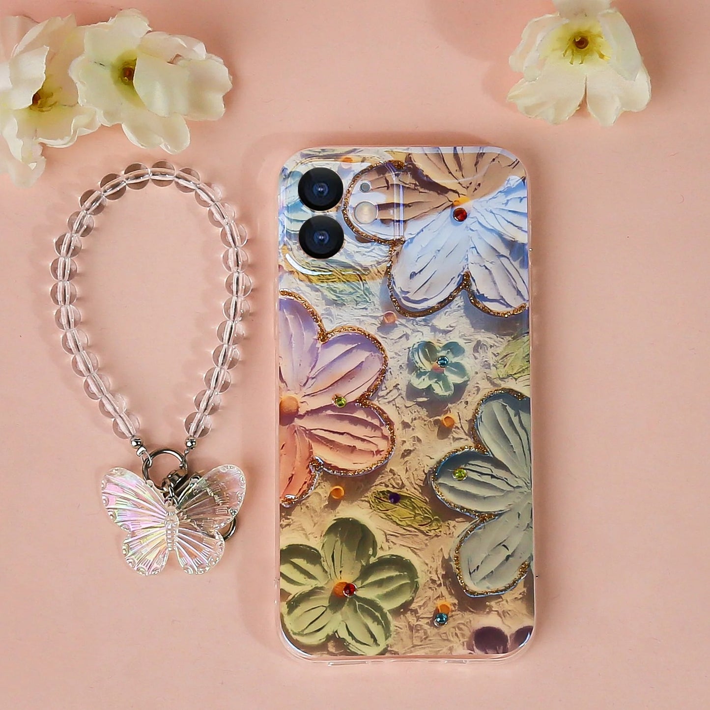 Blooming Secrets Floral Paradise Lanyard Case