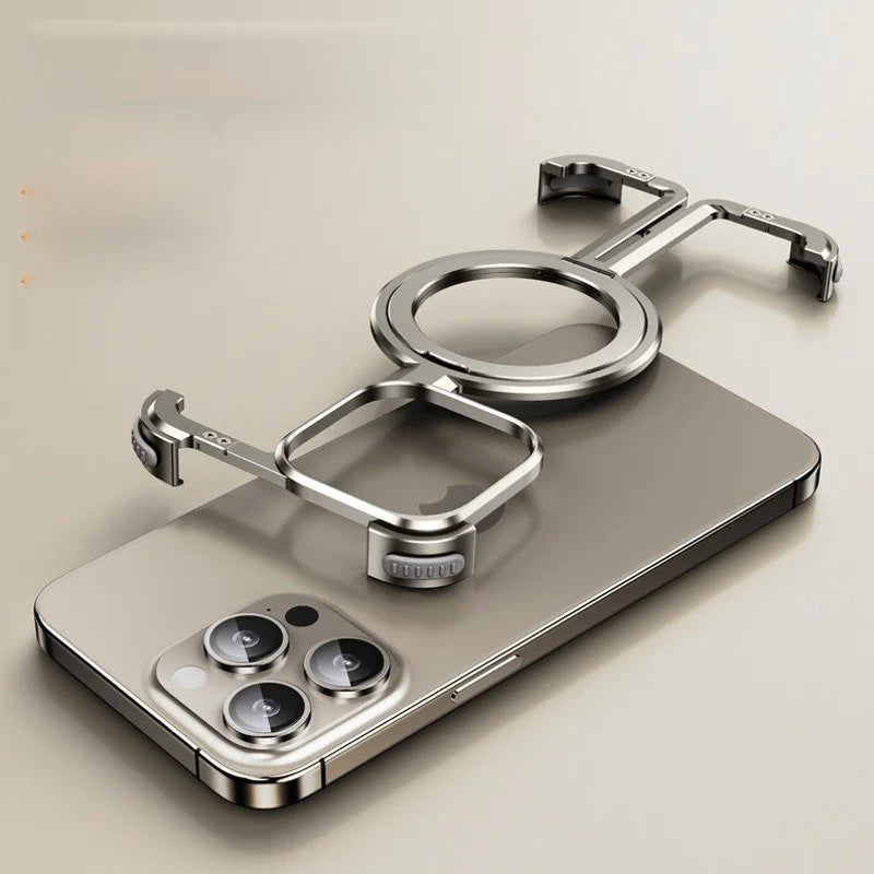 Metallic Magnetic Ring Stand Case - iPhone